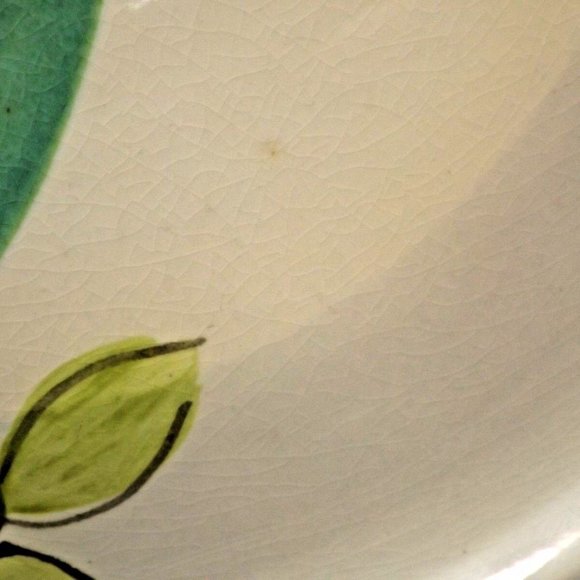 Vintage Red Wing Pottery Dinnerware Normandy Apple Hand Painted 14" Chop Plate - Picture 12 of 12